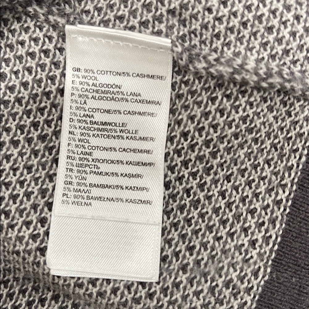 The North Face Cotton Wool Textured Thermal Top SZ S Grey White - Picture 6 of 7
